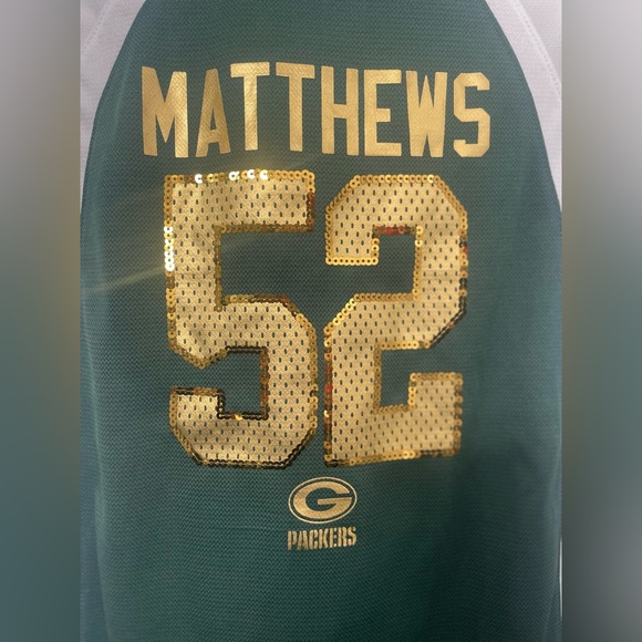 Green Bay Packers Majestic Fan Fashion Women’s medium Clay Matthews #52 Jersey - Picture 4 of 5